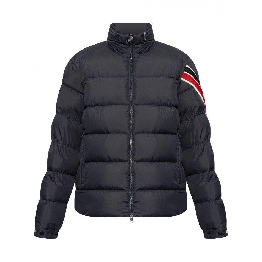 Moncler Striped Logo Patch Down Jacket Blue MCS29534