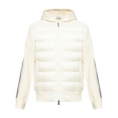 Moncler padded-panel Virgin Wool Hoodie White UKMCS29352