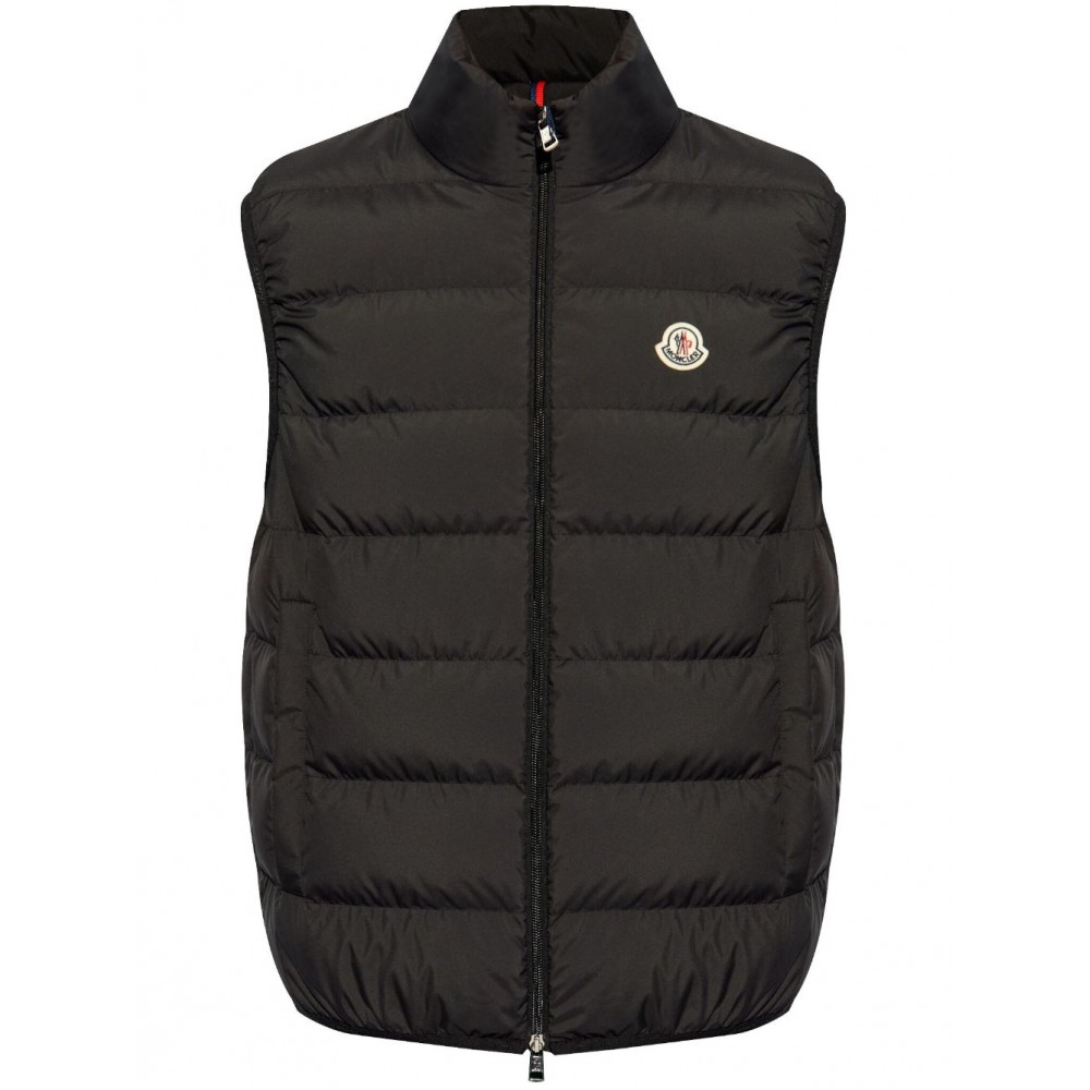 Moncler Mock Neck Logo Patch Down Gilet Black MCS29251