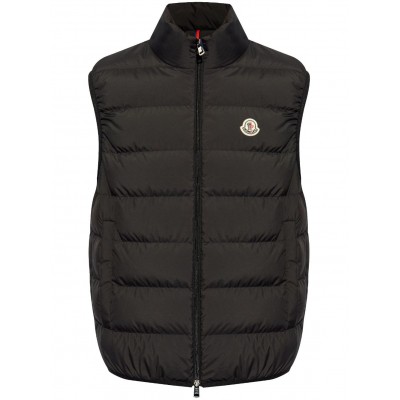 Moncler Mock Neck Logo Patch Down Gilet Black MCS29251