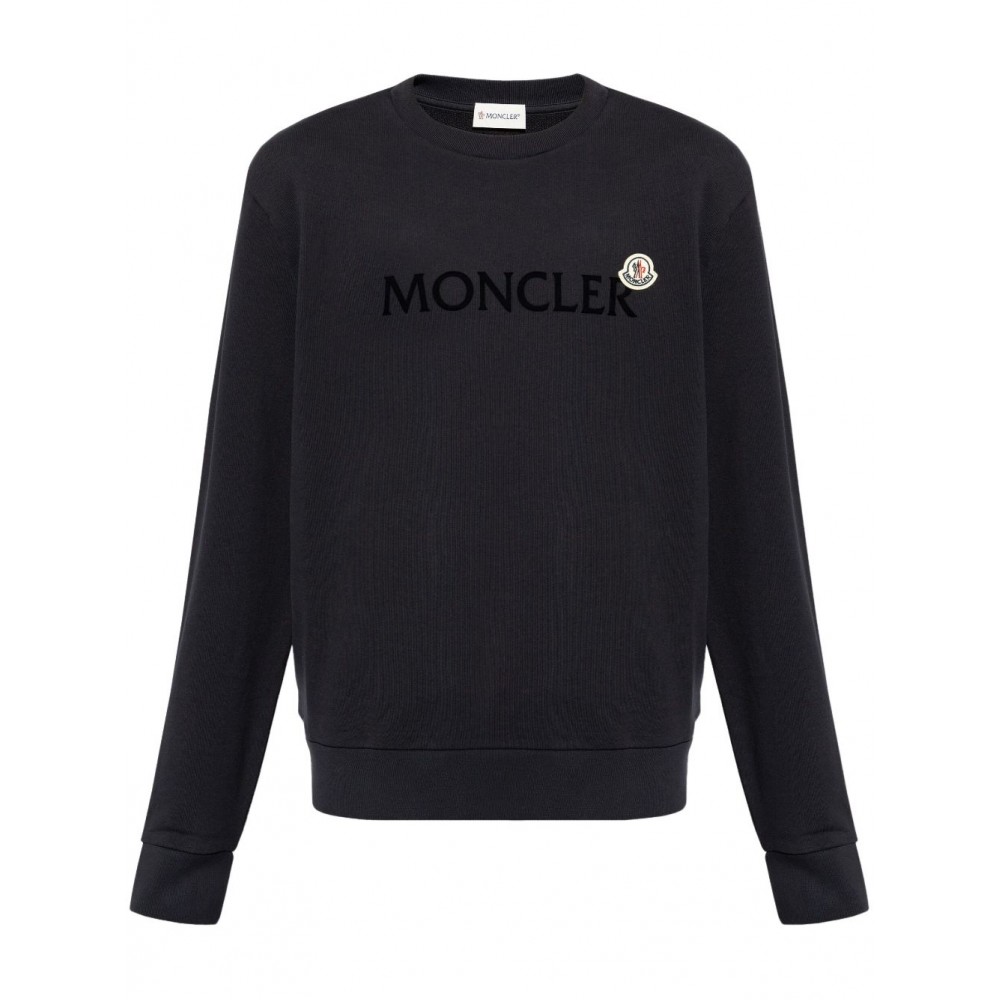 Moncler flocked-logo Cotton Sweatshirt Blue MCS28492