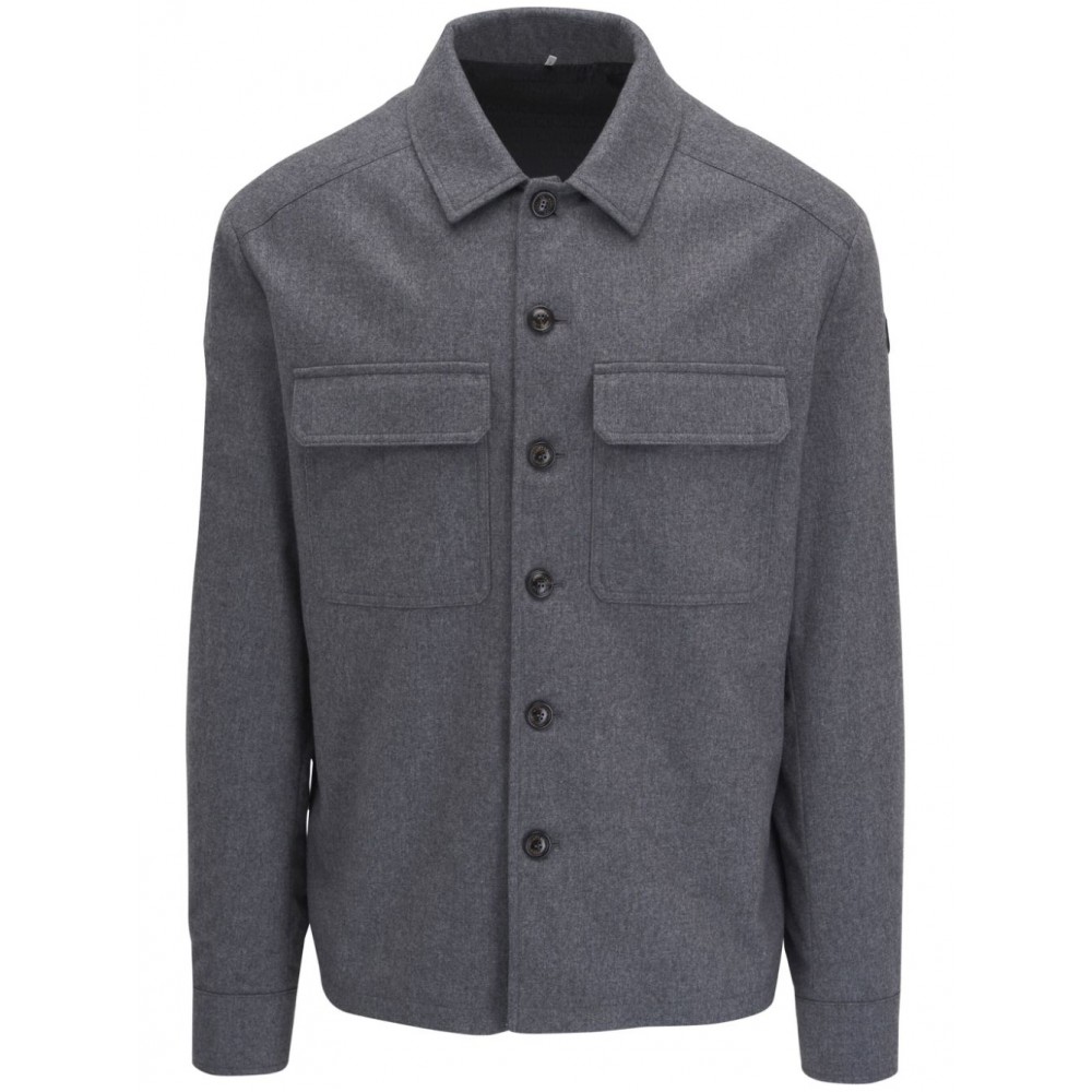 Moncler button-down Shirt Jacket Grey CAMCS28256