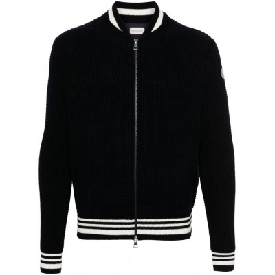 Moncler Padded Wool Cardigan Blue UKMCS29330