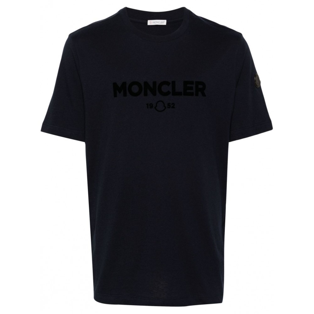 Moncler flocked-logo T-shirt Blue MCS28504