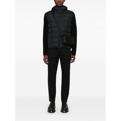 Moncler padded-panels Knitted Hooded Jacket Black MCS29356