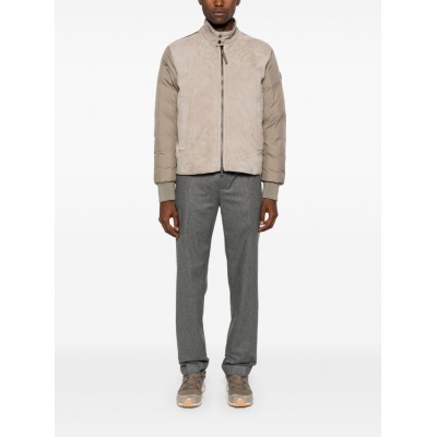 Moncler Lountere suede-panel Puffer Jacket Neutrals MCS29180