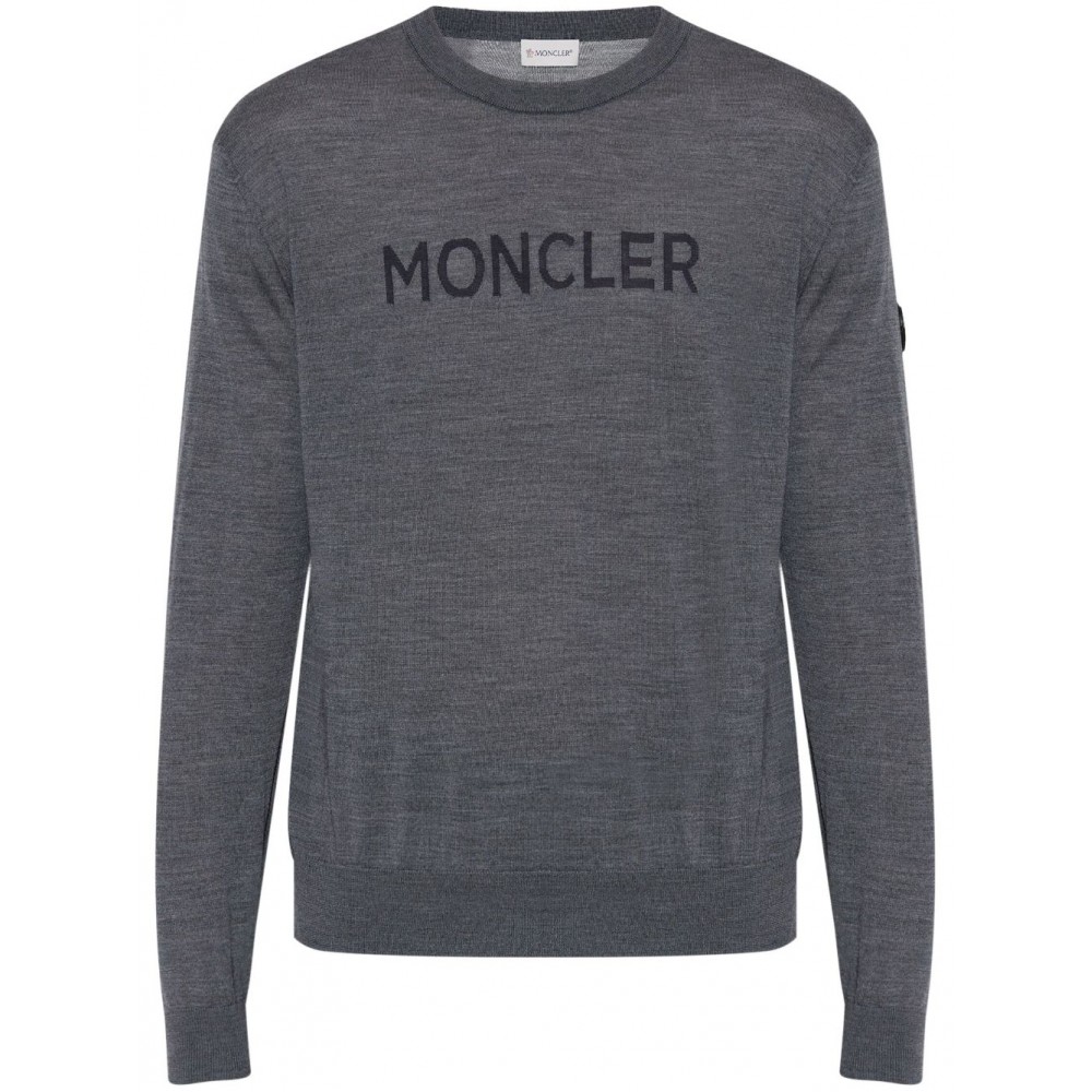 Moncler logo-print Wool Jumper Grey UKMCS29169