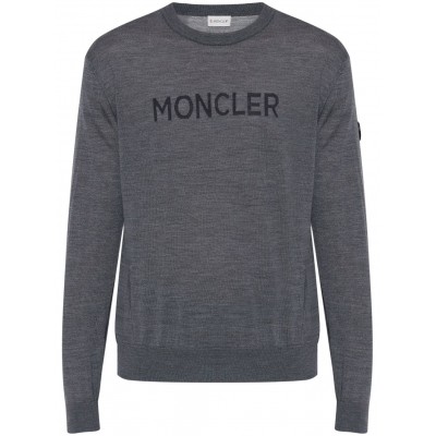 Moncler logo-print Wool Jumper Grey UKMCS29169