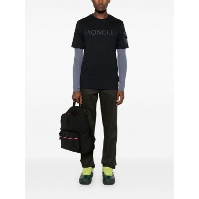 Moncler laminated-logo T-shirt Blue CAMCS28706