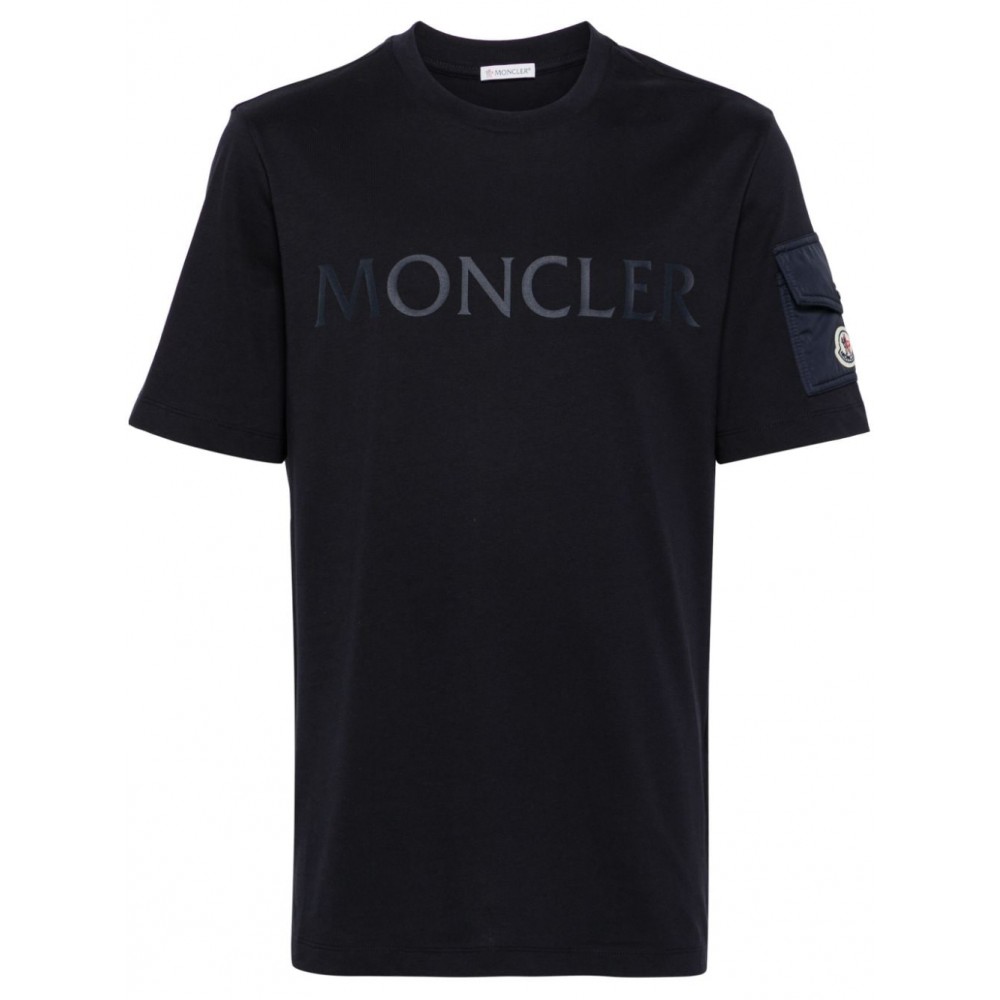 Moncler laminated-logo T-shirt Blue CAMCS28706