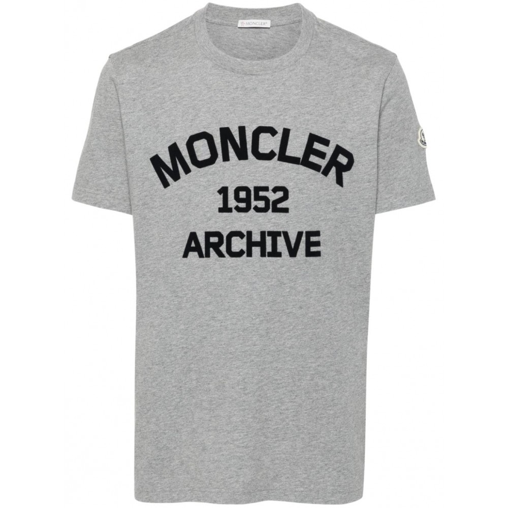 Moncler flocked-logo T-shirt Grey MCS28506