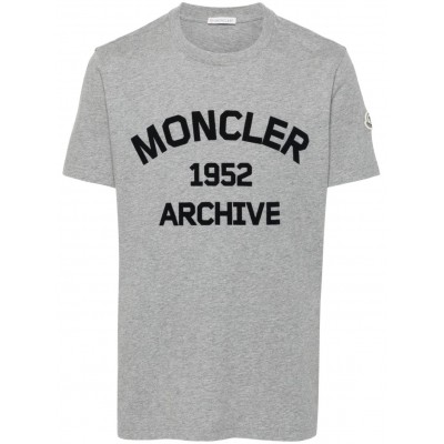 Moncler flocked-logo T-shirt Grey MCS28506