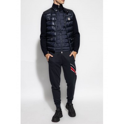 Moncler Gui logo-patch Puffer Gilet Blue MCS28576