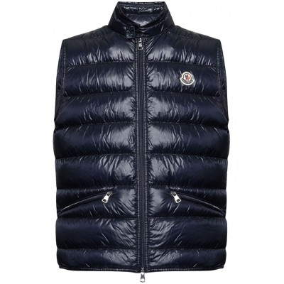 Moncler Gui logo-patch Puffer Gilet Blue MCS28576