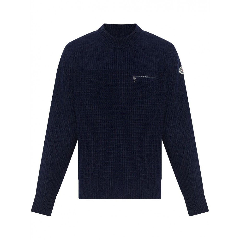 Moncler logo-applique Jumper Blue UKMCS28816