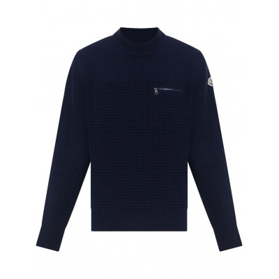 Moncler logo-applique Jumper Blue UKMCS28816