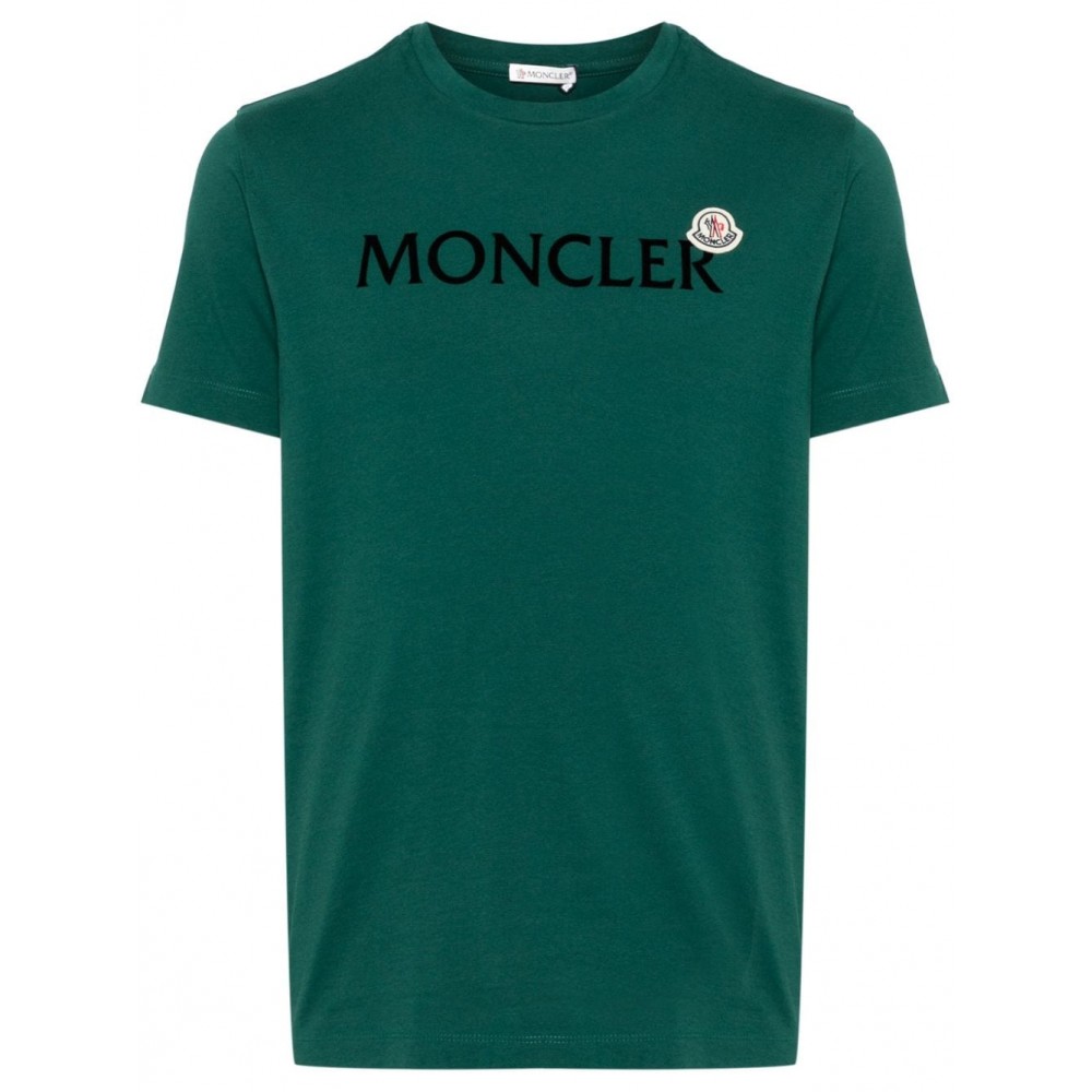 Moncler flocked-logo T-shirt Green MCS28505