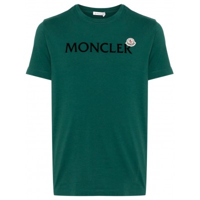 Moncler flocked-logo T-shirt Green MCS28505