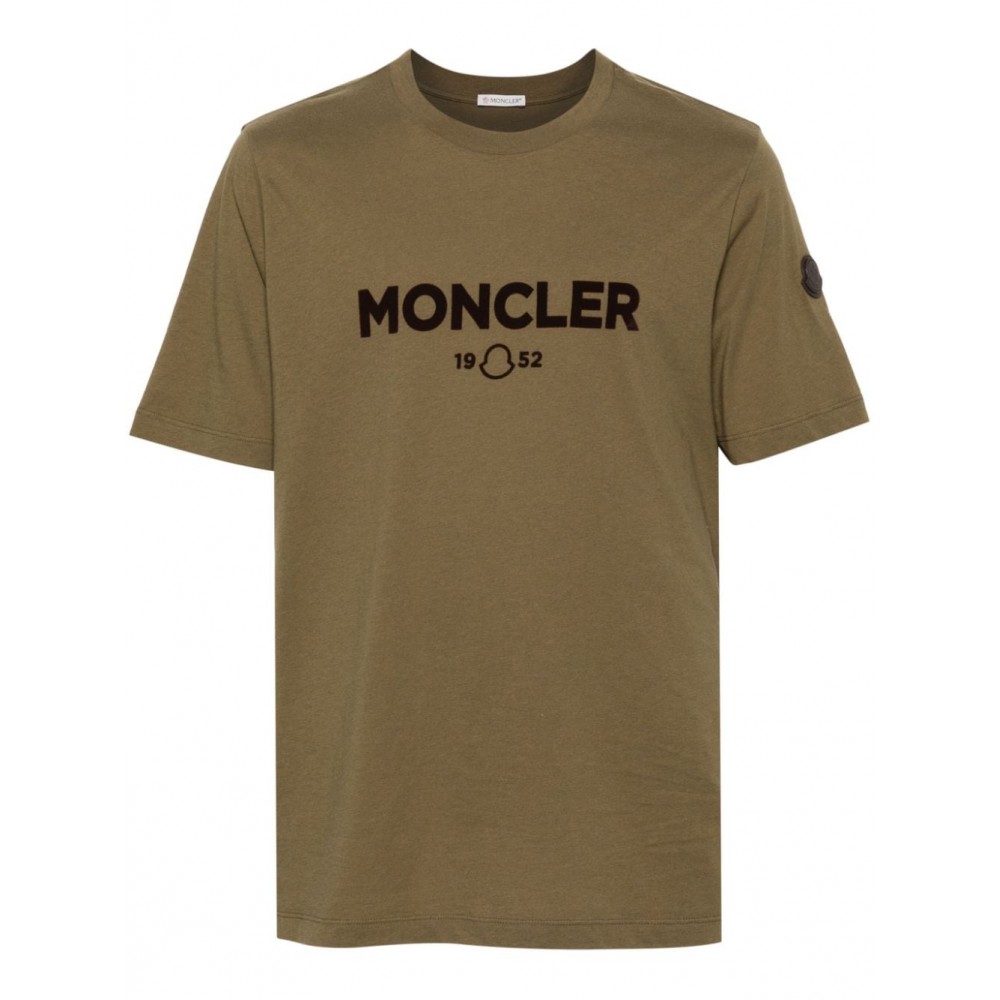 Moncler logo-flocked T-shirt Green MCS28918