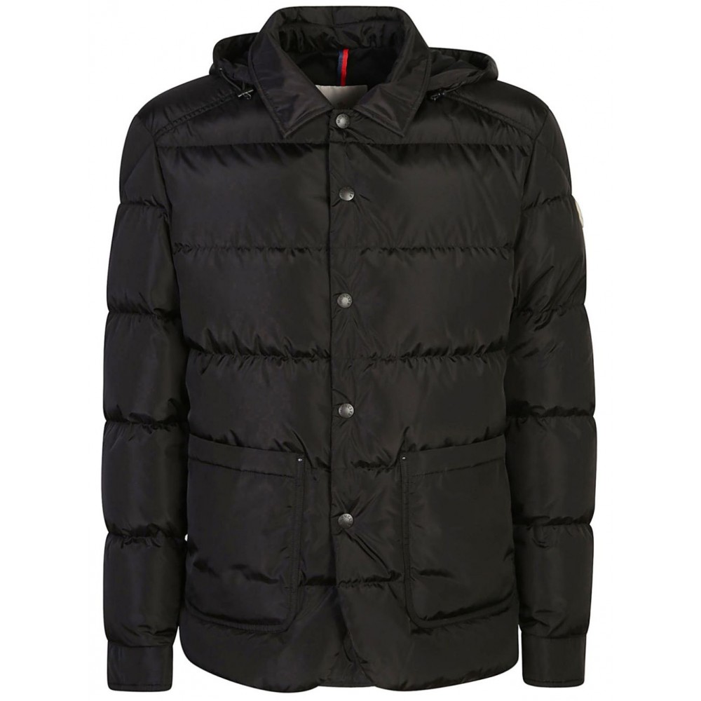 Moncler logo-patch Hooded Jacket Black MCS28965