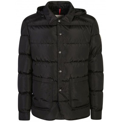 Moncler logo-patch Hooded Jacket Black MCS28965