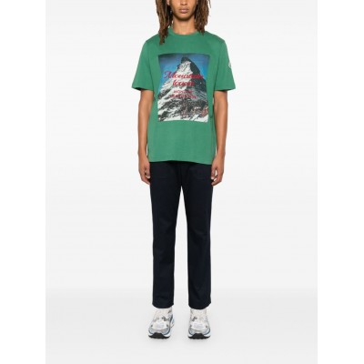 Moncler mountain-motif T-shirt Green UKMCS29271