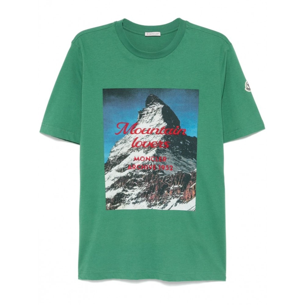 Moncler mountain-motif T-shirt Green UKMCS29271