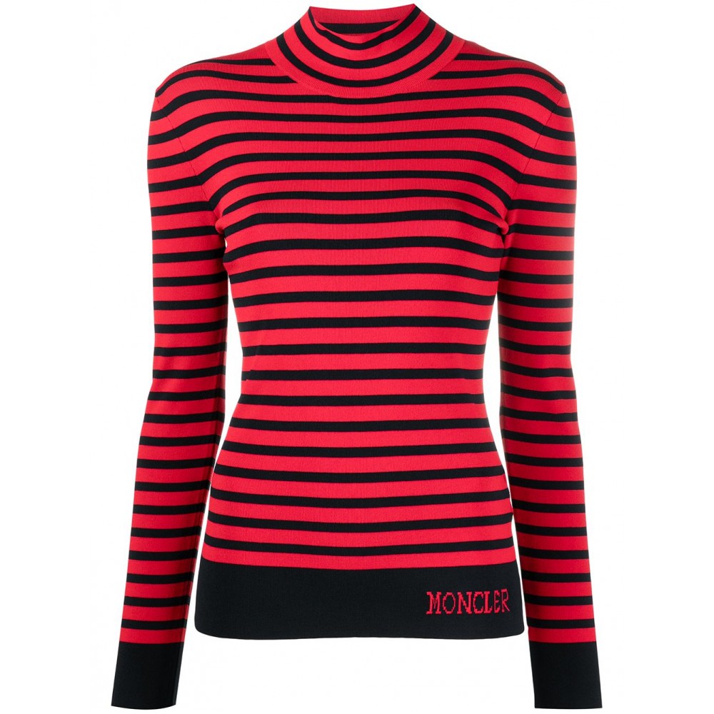 Moncler Striped high-neck Jumper Red MCS29529