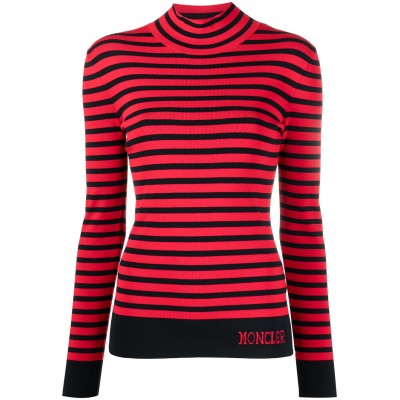 Moncler Striped high-neck Jumper Red MCS29529