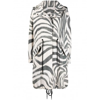 Moncler Achird zebra-print Parka Coat Neutrals MCS28017