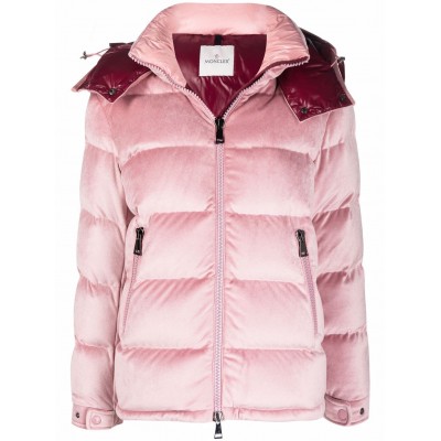 Moncler Holostee Velvet Puffer Jacket Pink MCS28607