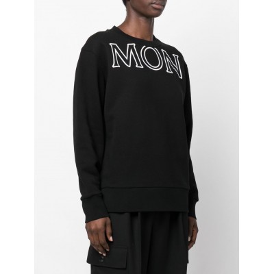 Moncler logo-print long-sleeved Sweater Black MCS29131