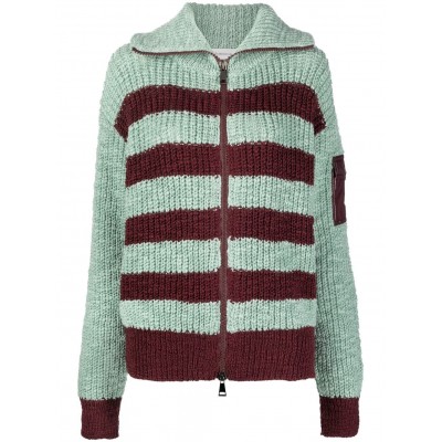 Moncler horizontal-stripe chunky-knit Cardigan Red MCS28640