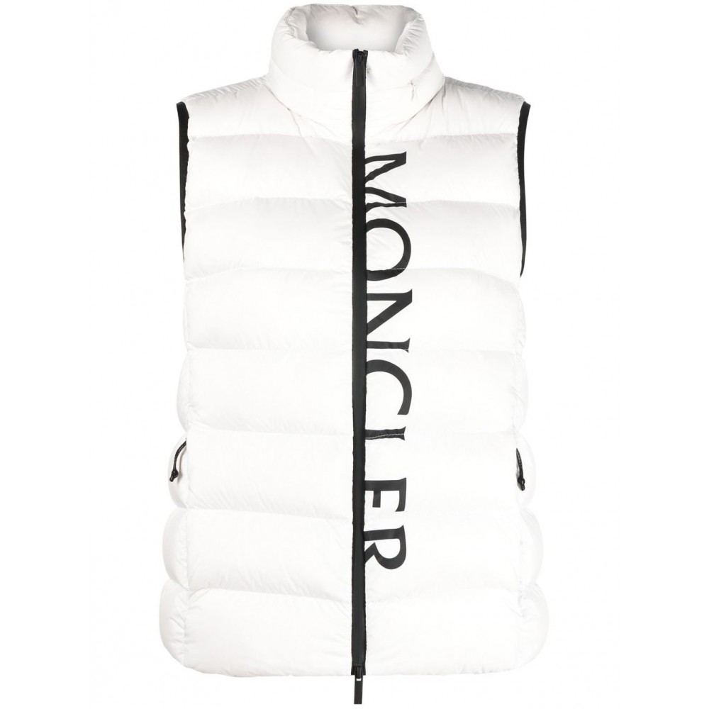 Moncler logo-print Padded Gilet White MCS29136