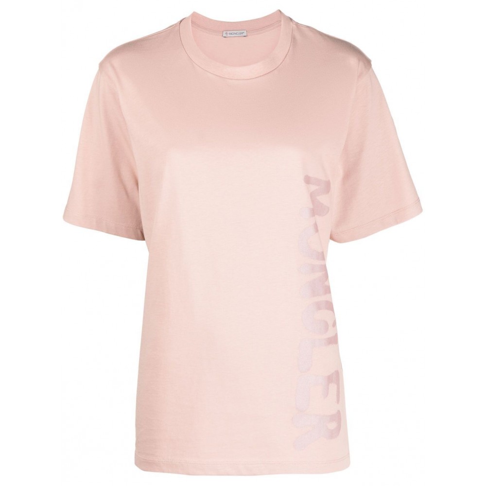 Moncler logo-print Cotton T-shirt Pink MCS29103