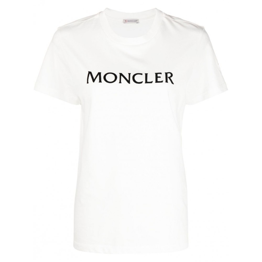 Moncler logo-print Cotton T-shirt White UKMCS29114