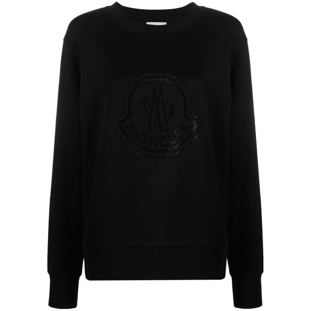 Moncler rhinestone-embellished Logo Sweatshirt Black MCS29450