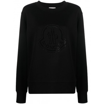 Moncler rhinestone-embellished Logo Sweatshirt Black MCS29450