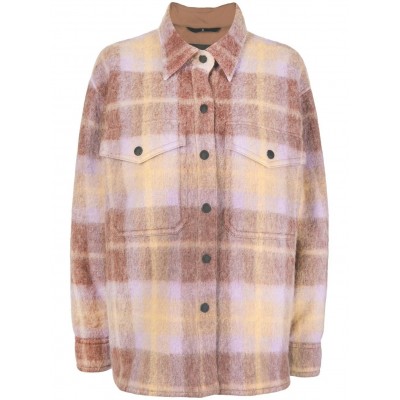 Moncler Thusy Checked Shirt Jacket Brown MCS29563