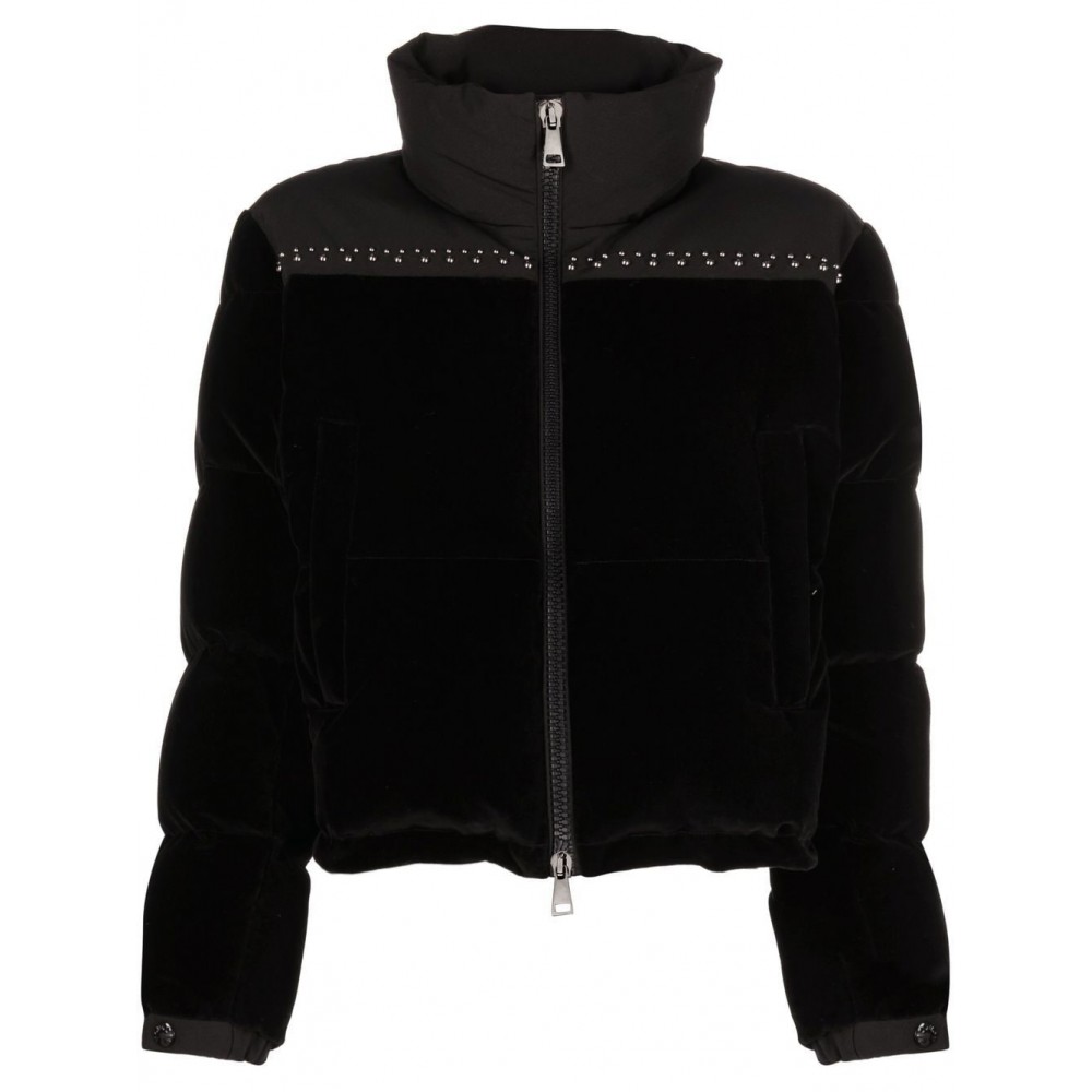 Moncler Funnel Neck zip-up Down Jacket Black MCS28518