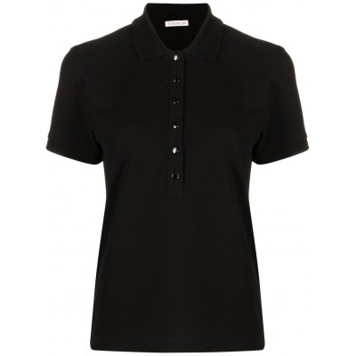 Moncler logo-patch Cotton Polo Top Black MCS28933