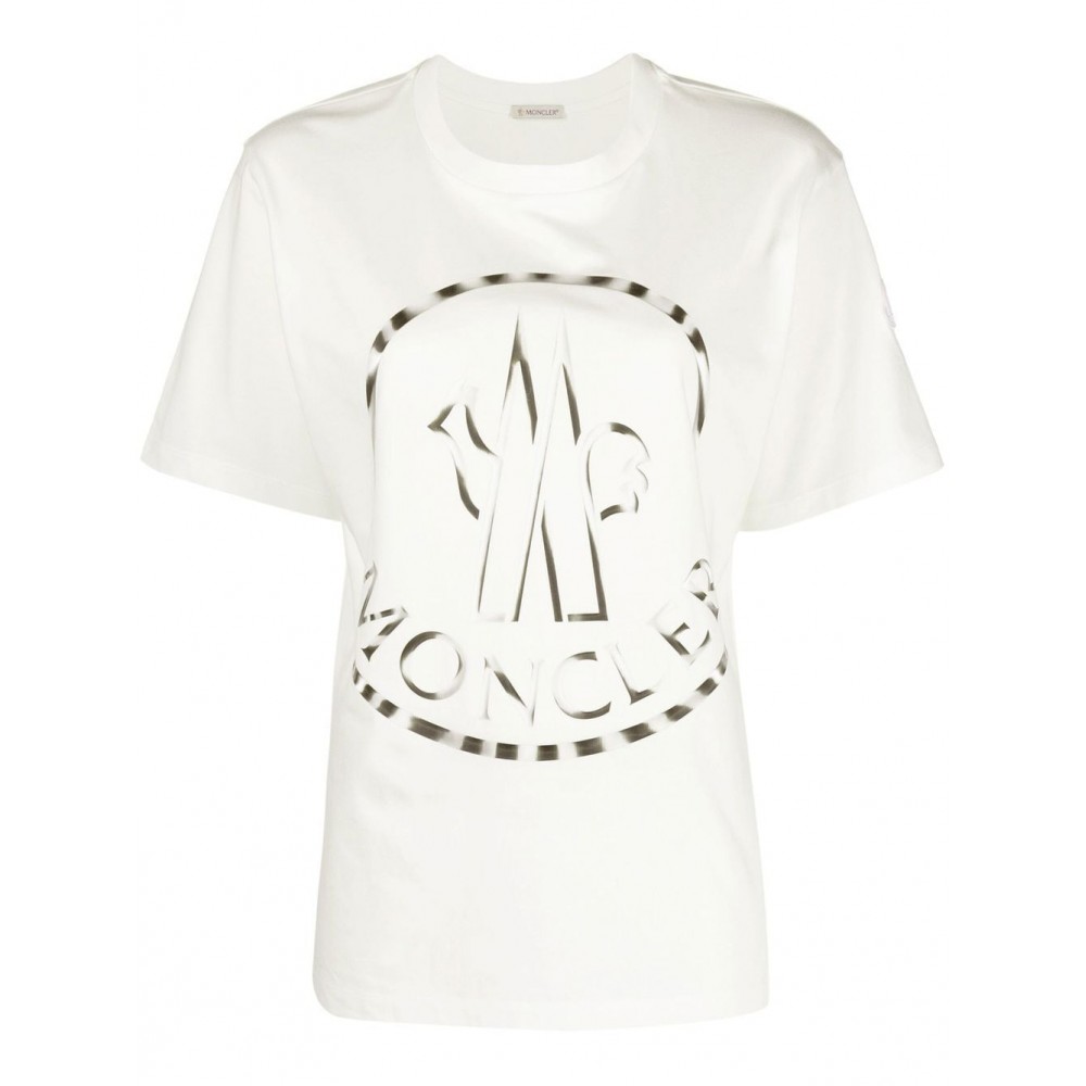 Moncler bi-colour logo-print T-shirt White UKMCS28206