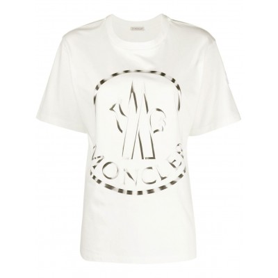 Moncler bi-colour logo-print T-shirt White UKMCS28206