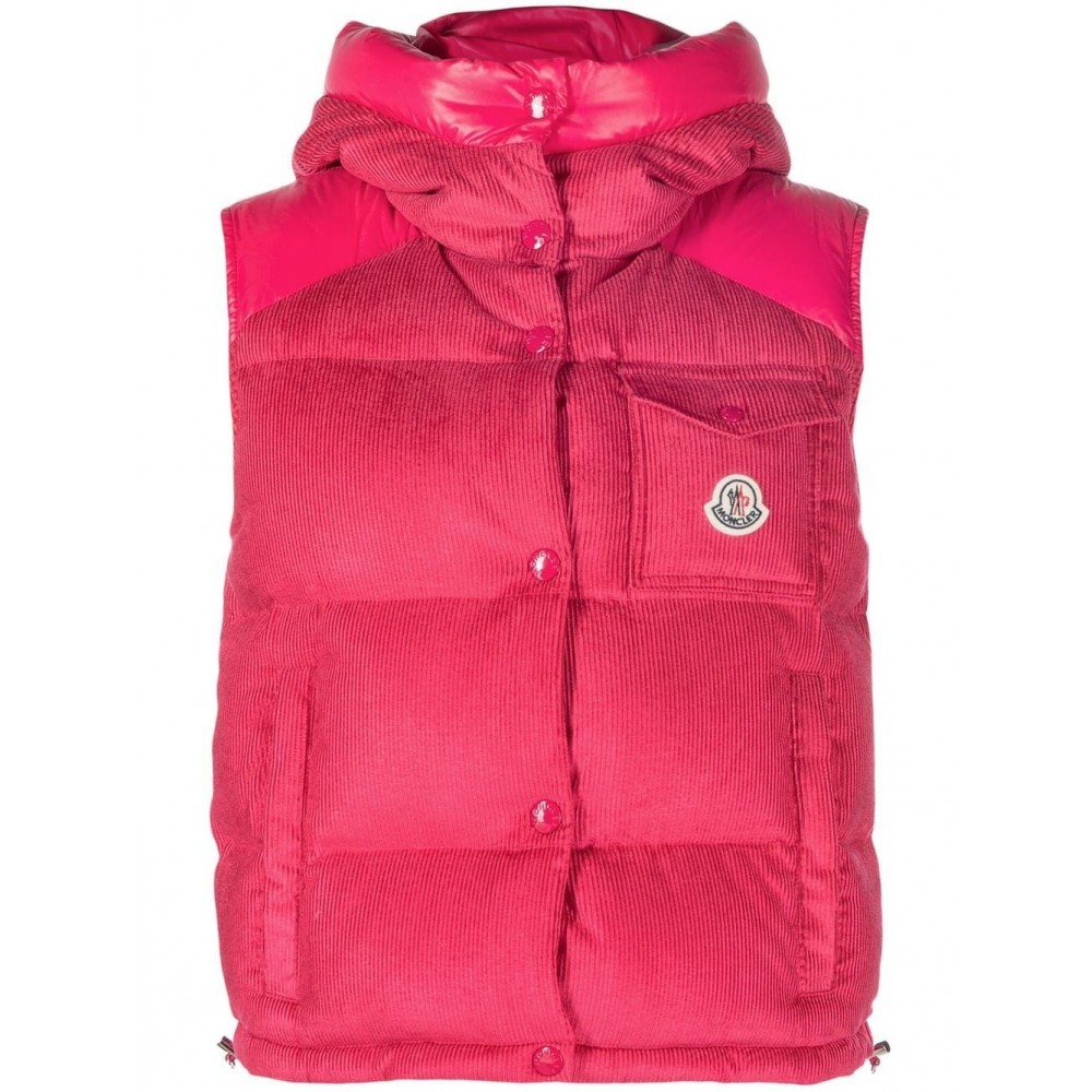 Moncler Sleeveless logo-patch Gilet Pink MCS29508