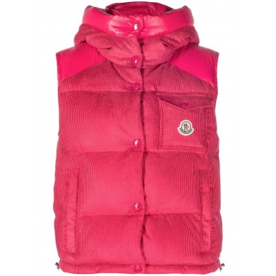 Moncler Sleeveless logo-patch Gilet Pink MCS29508