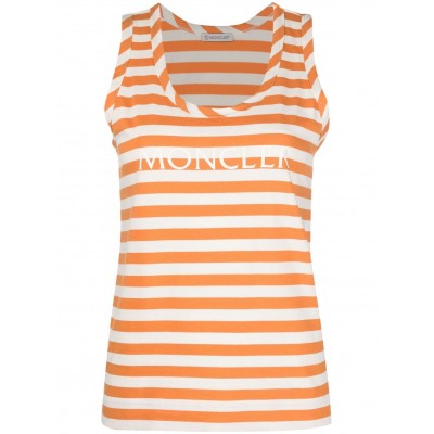 Moncler Striped logo-print Tank Top Orange MCS29536