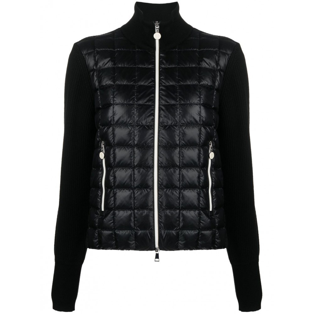 Moncler padded-front zip-up Cardigan Black MCS29348