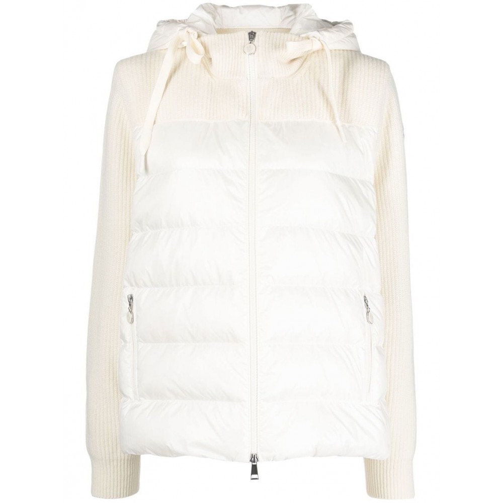 Moncler quilted-panel Hooded Cardigan Neutrals MCS29432