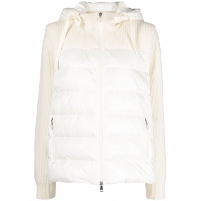 Moncler quilted-panel Hooded Cardigan Neutrals MCS29432