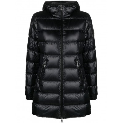 Moncler Glements Hooded Quilted Coat Black MCS28546